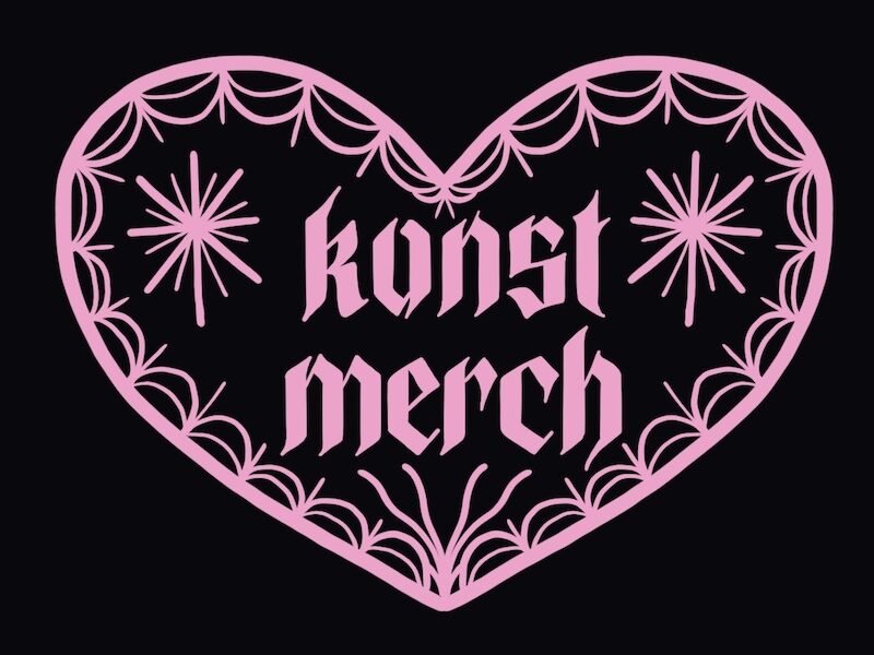 Rosa hjärta i tatueringsstil med texten konst merch